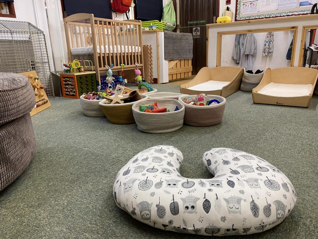 butterfly room with child beds and baby safe equipment 